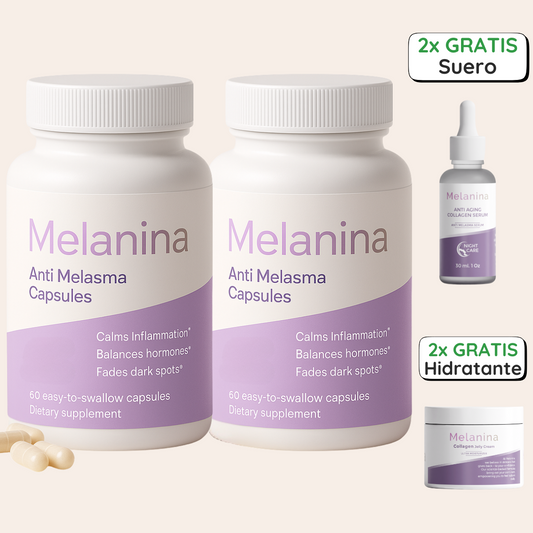 Melanina® Cápsulas Reset de Melasma en 120 Días + REGALOS GRATIS